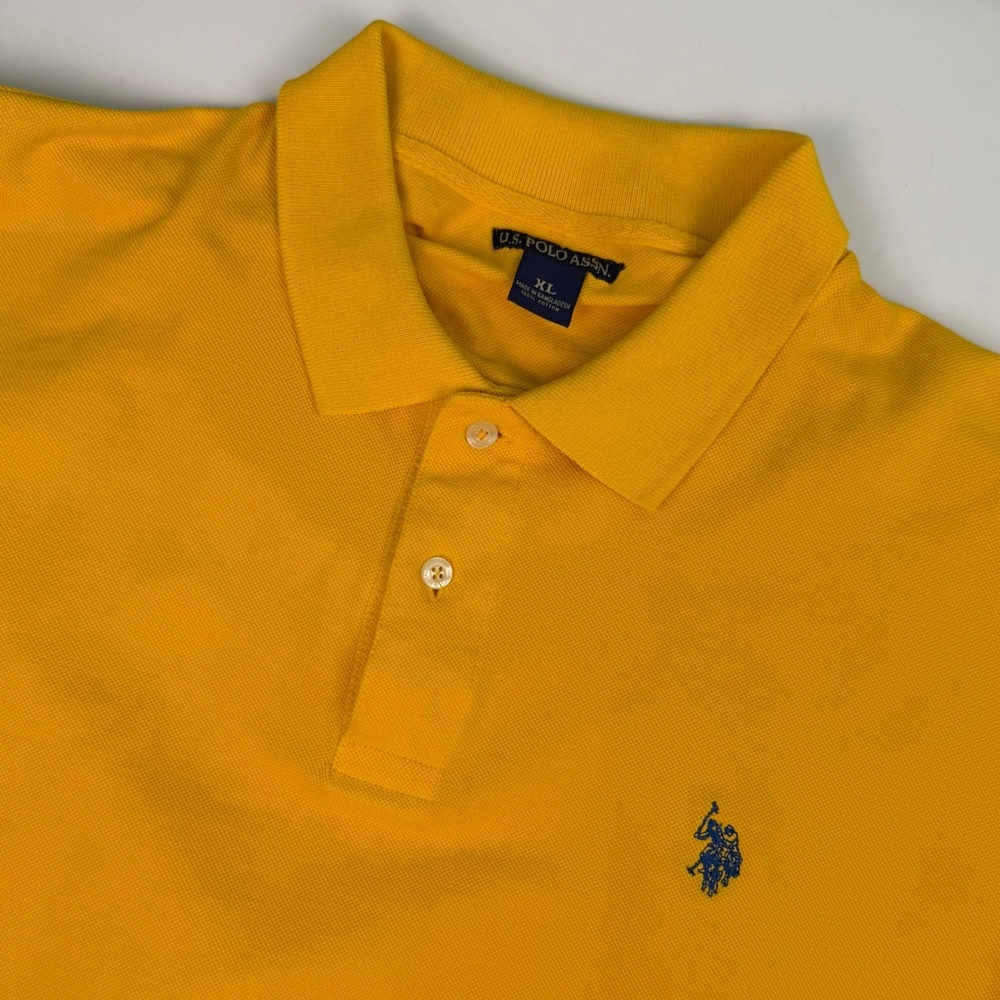 US Polo Assn Mens XL‎ Polo Shirt Yellow Classic Fit Embroidered Logo Cotton